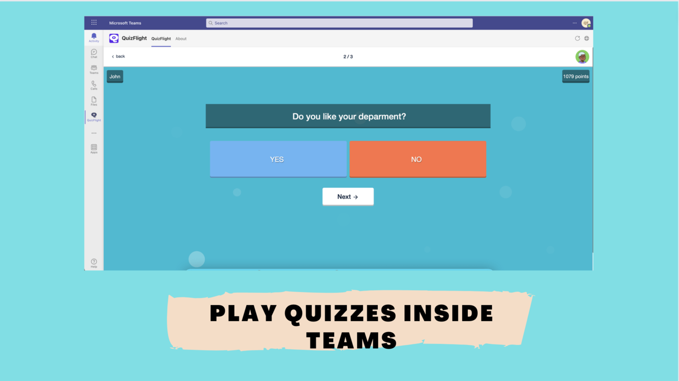 QuizFlight team quiz