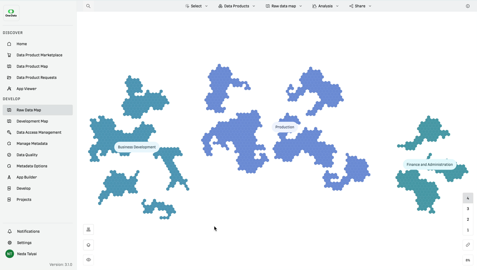 One Data Software - Search and discover data from disparate data sources through an interactive data map based on metadata with the ability to understand quality in one view