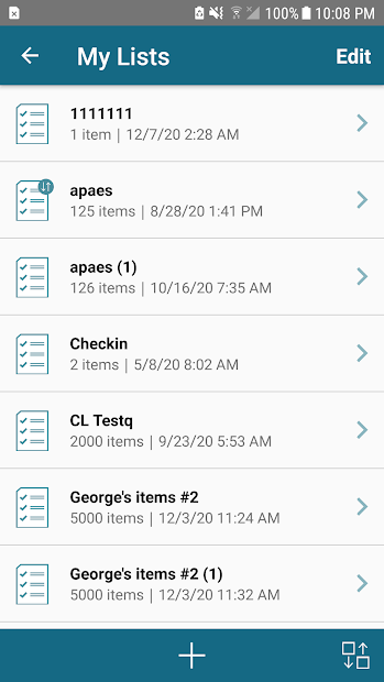 Sierra screenshot: Sierra my lists