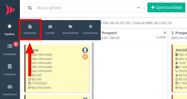 PipeRun  screenshot: PipeRun proposal management