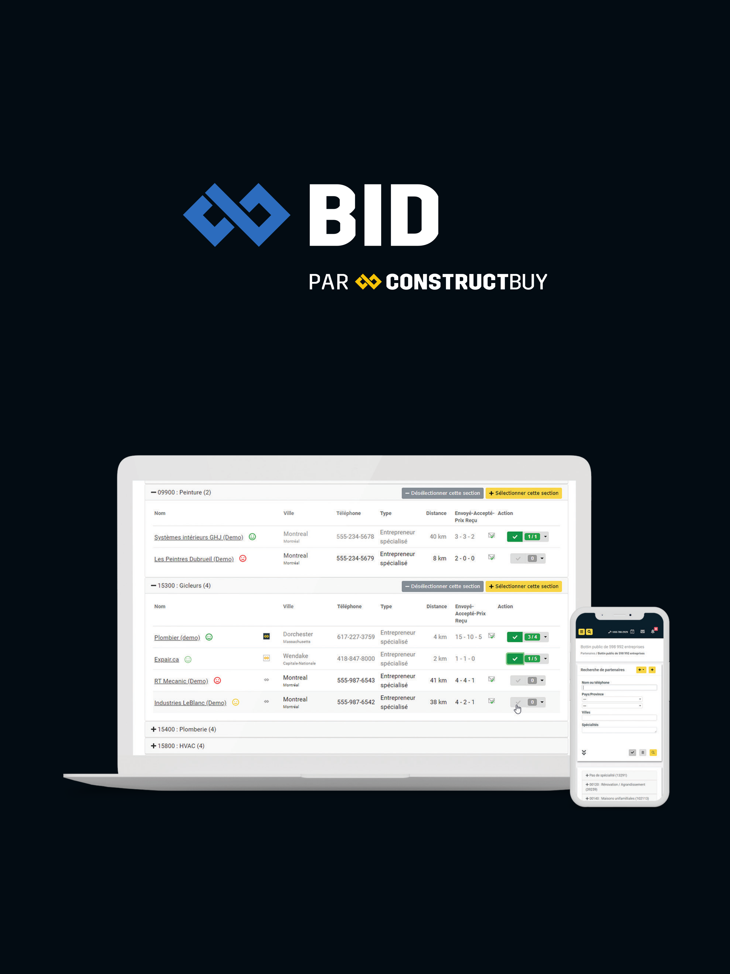 Digital tool for construction quotes and project bidding. Lower your projects costs by sending private invitations to bid or by a public call for tenders to the tens of thousands of contractors and suppliers already using ConstructBuy.