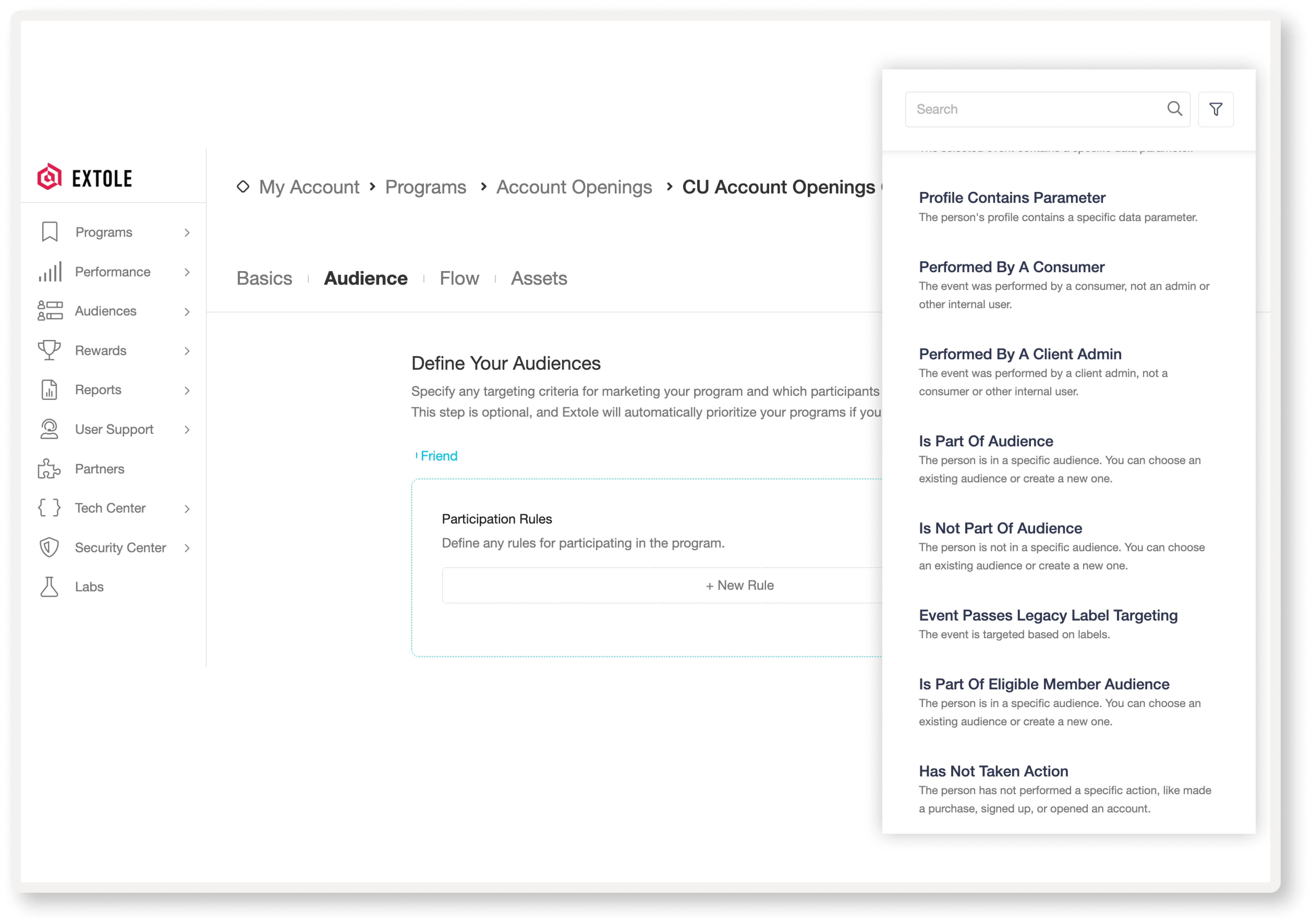 Extole Software - A key to getting more performance from your engagement programs is your ability to personalize them. With Extole's targeting, you can tailor rewards, creatives, and entire journeys based on characteristics and behaviors of your customers.