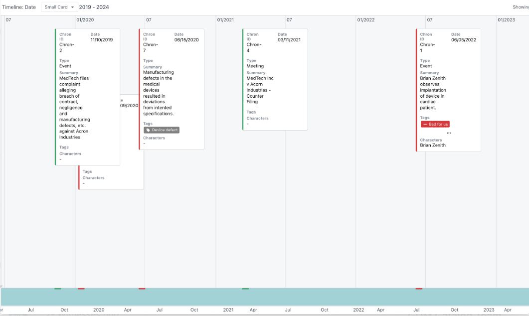 Opus 2 screenshot: Opus 2 timeline