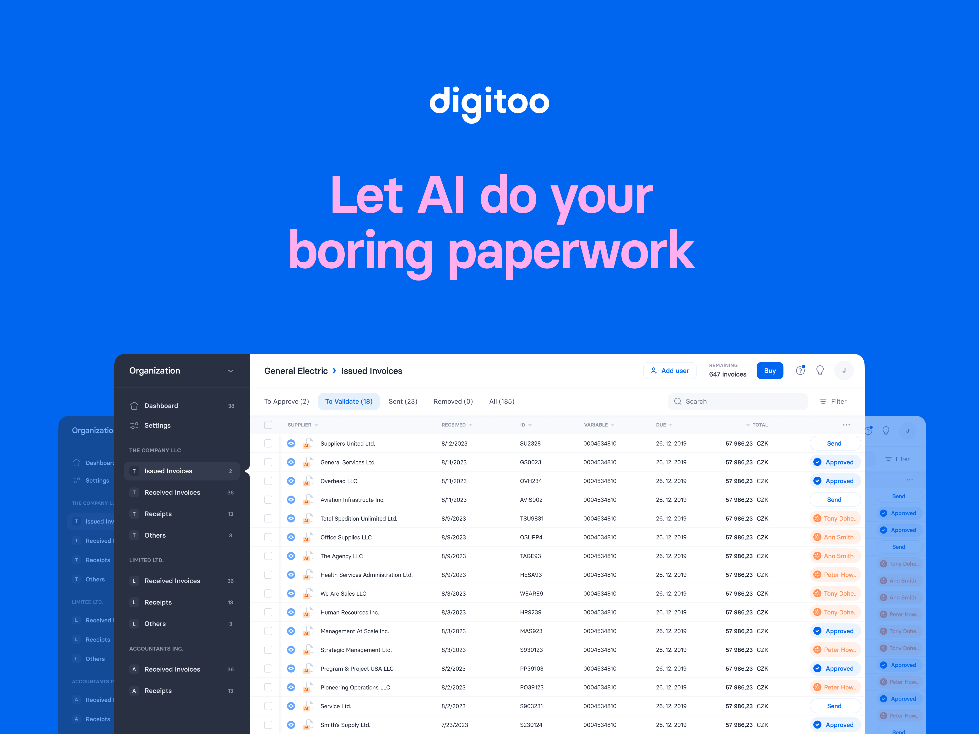 Digitoo screenshot: Let AI do your boring paperwork