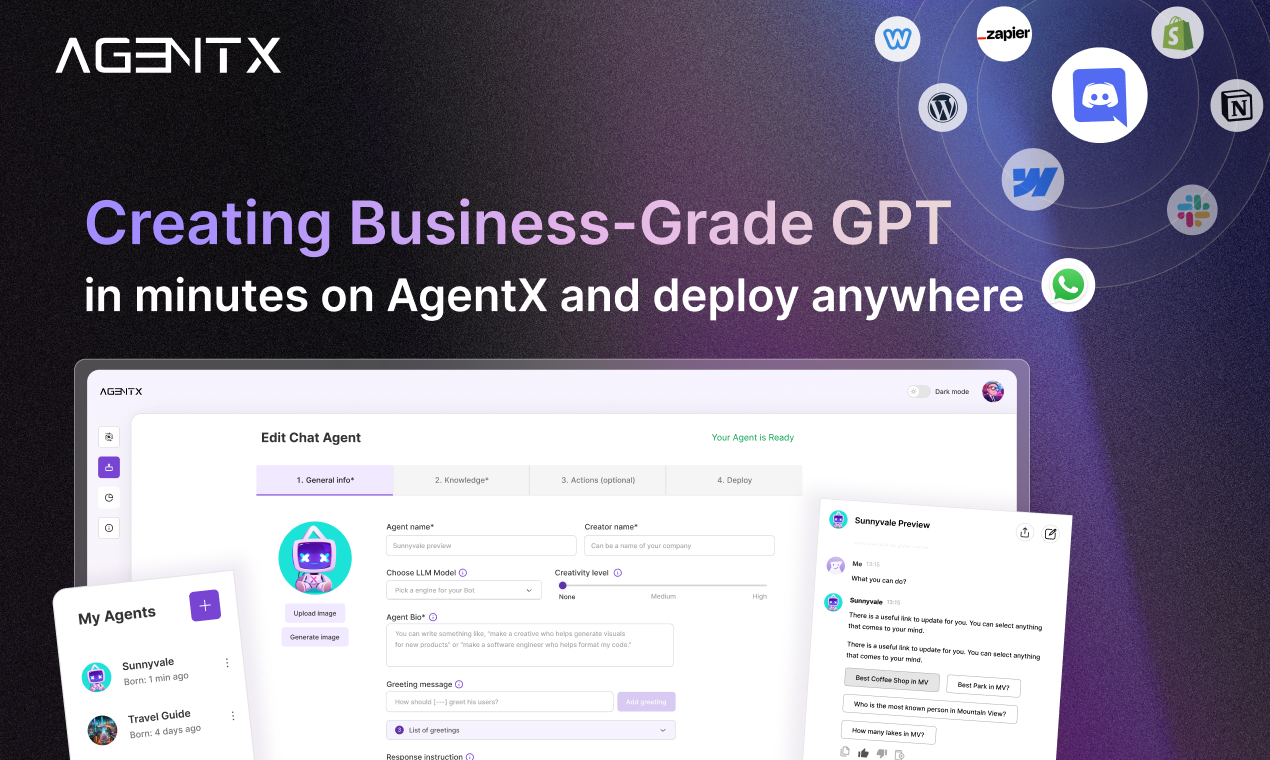 AgentX screenshot: AgentX for Business