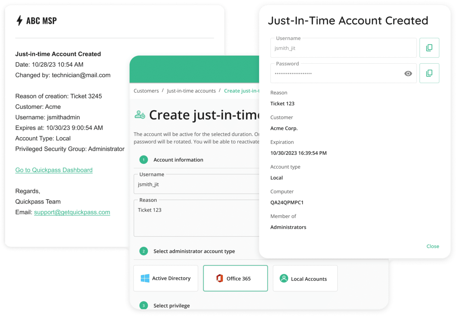 Just-in-Time Admin Account Creation
