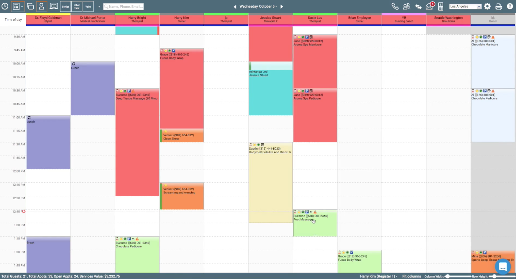 ZENOTI Software - Zenoti calendar and scheduling