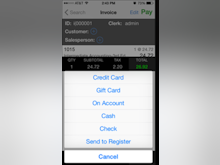 POSIM Software - POS Retail POS payment processing screenshot