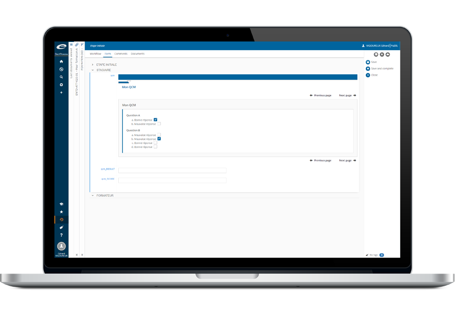 Ennov Training screenshot: Training management
