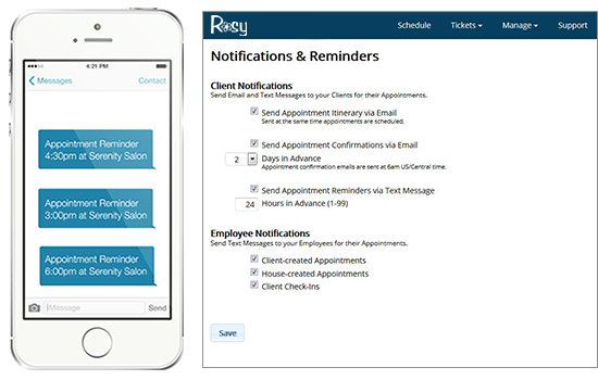 Confirm appointments