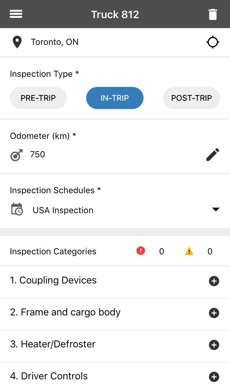 Fleet Complete Software - The Inspect app helps simplify vehicle inspections and defect management. All defects are logged in the system and are sent to the Mechanic's Portal helping fleet managers gain visibility into the maintenance schedule.