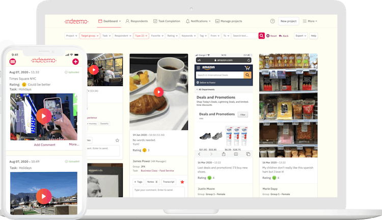Indeemo screenshot: Indeemo App & Researcher Dashboard