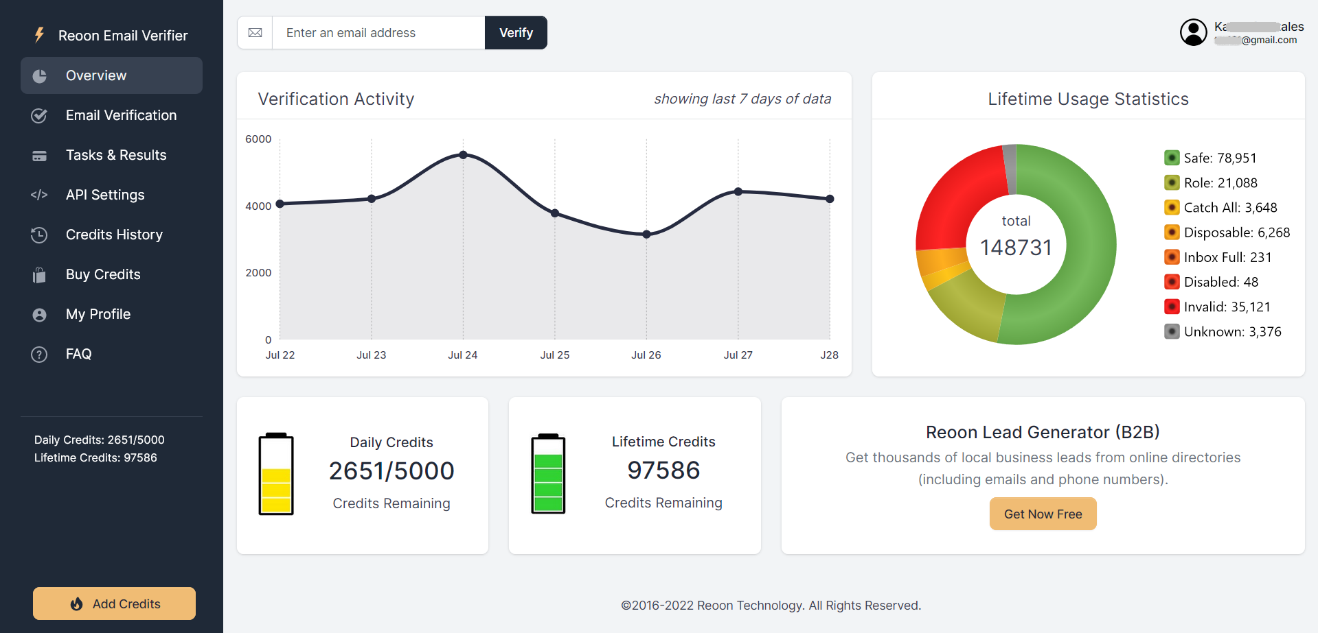 Reoon Email Verifier Logiciel - 1