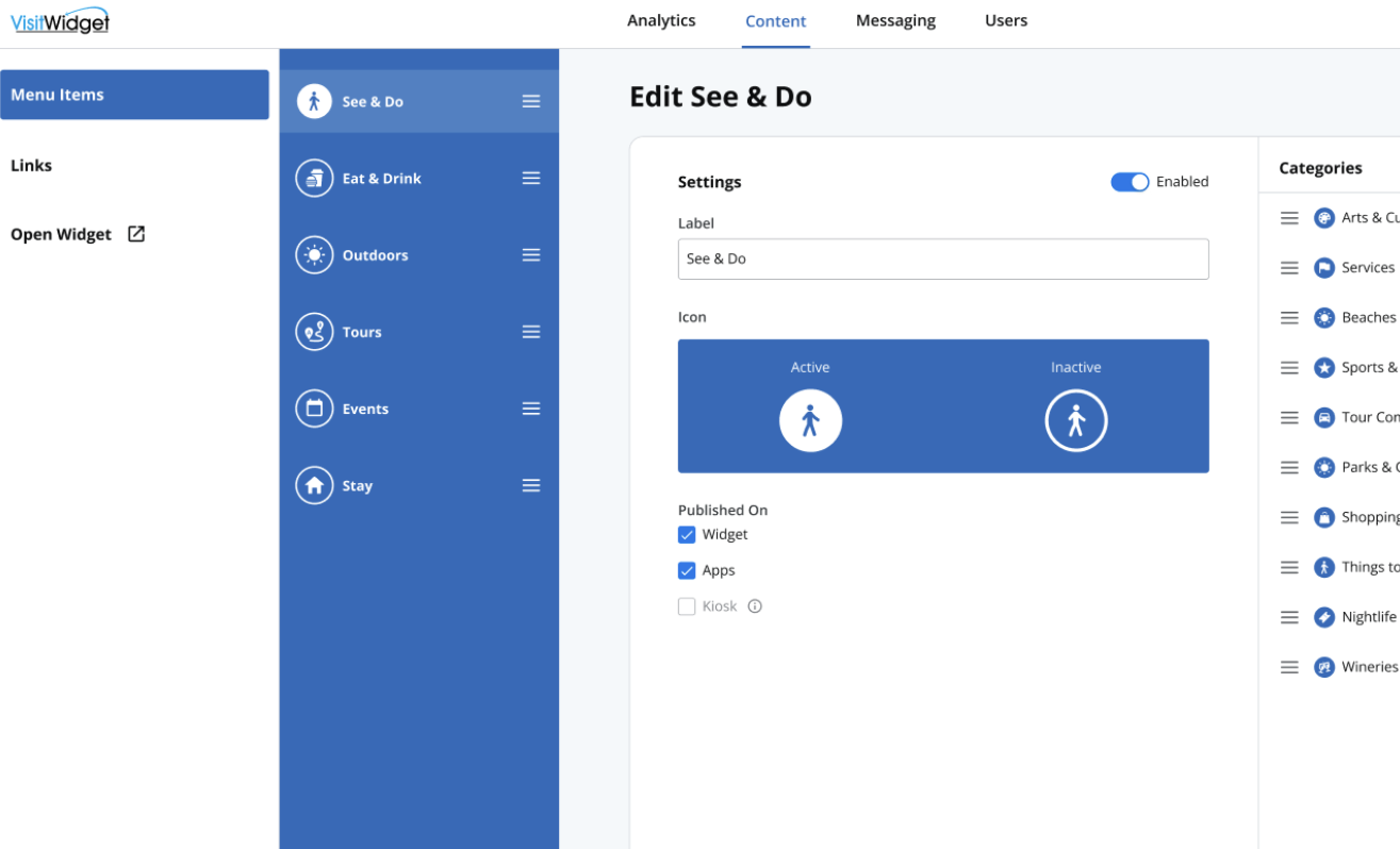 Visit Widget screenshot: Visit Widget content
