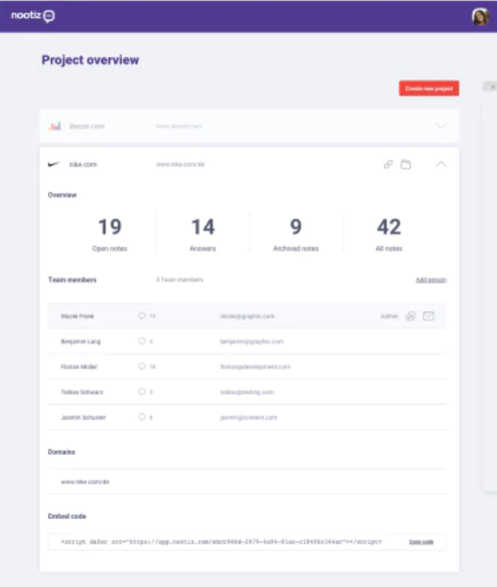 Nootiz Software - nootiz project overview