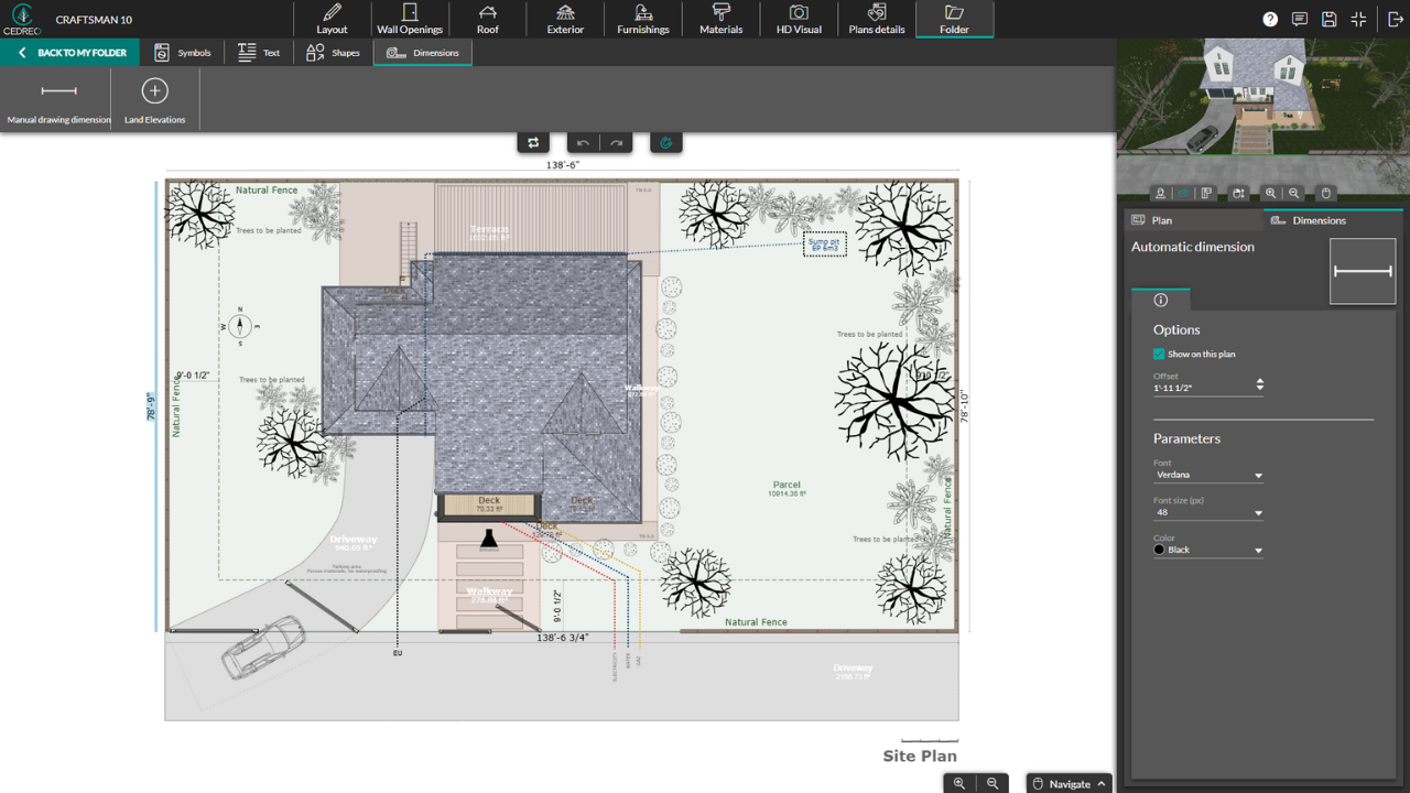 Cedreo Software - Cedreo's user interface for site plan drawing