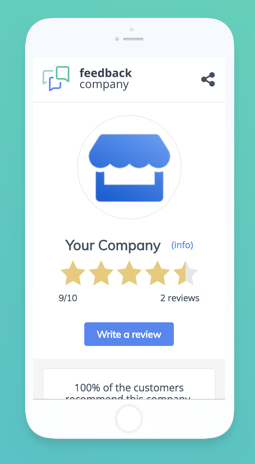 Feedback Company Software - Customer ratings and reviews are shown on the company's SEO optimized review page