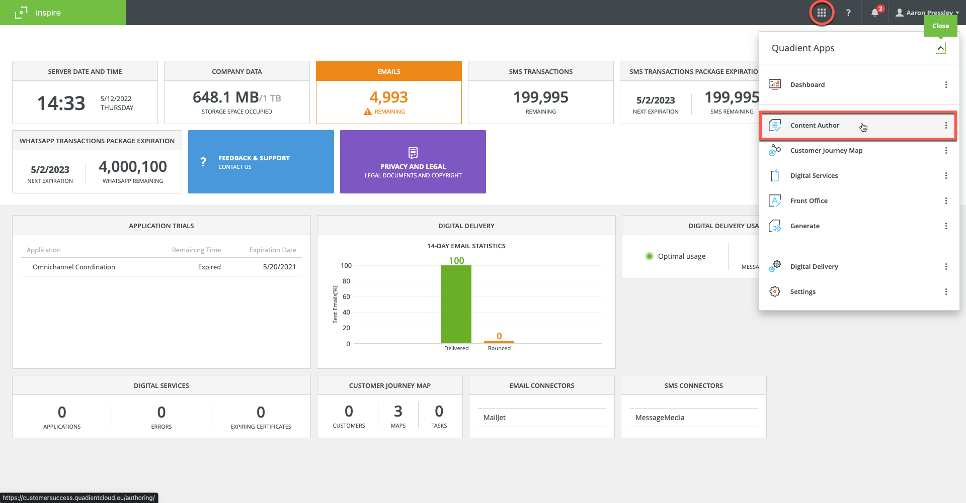 Quadient Inspire Software - Inspire Dashboard