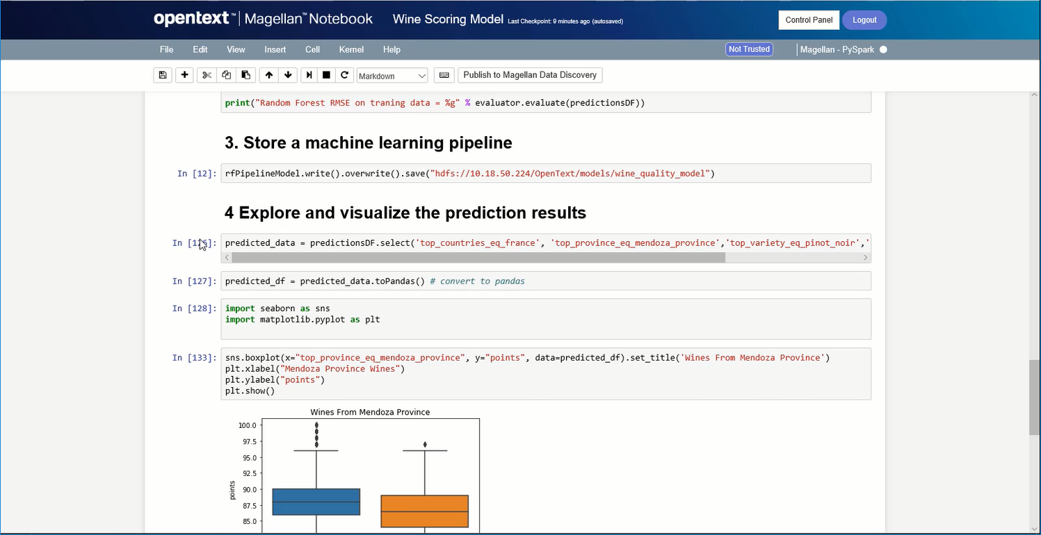 OpenText Magellan Software - OpenText Magellan Data Science Notebook for creating and sharing analytical assets and machine learning models