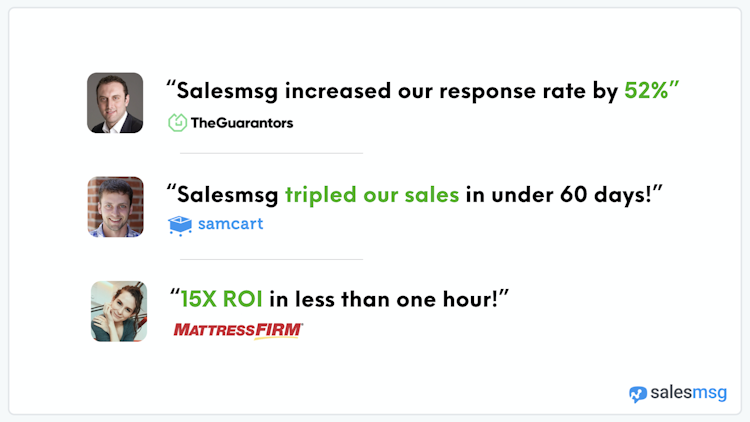 Salesmsg screenshot: Salesmsg helps you sell faster.