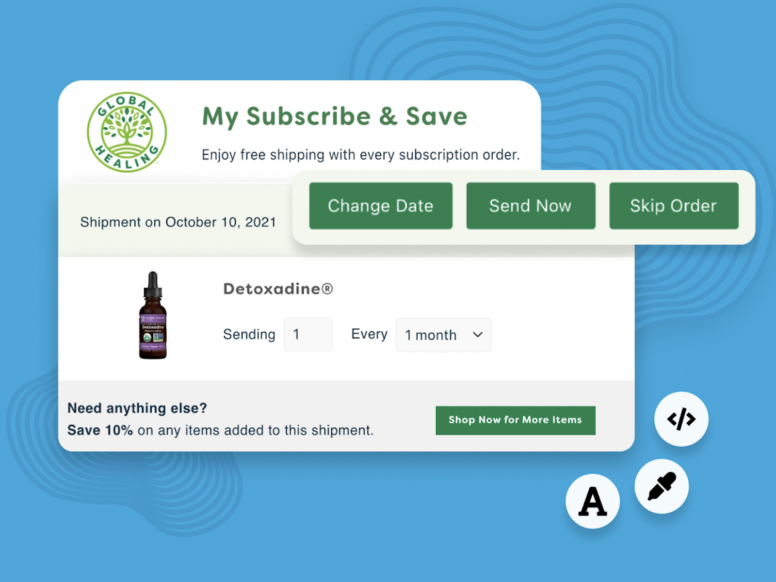 Enable subscriptions on your product pages with Ordergroove.
