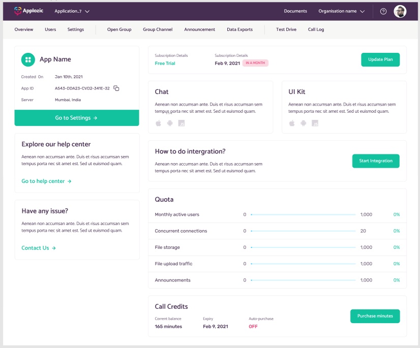 Applozic screenshot: Applozic homepage