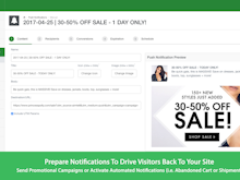 Aimtell Software - Drive visitors back to the website with promotional push campaigns