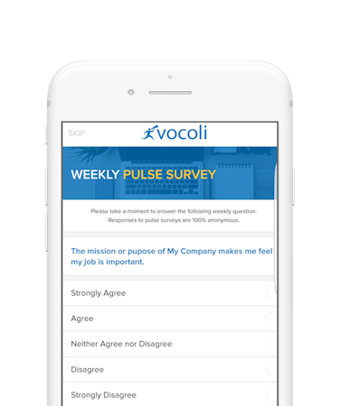 Vocoli screenshot: Vocoli pulse survey