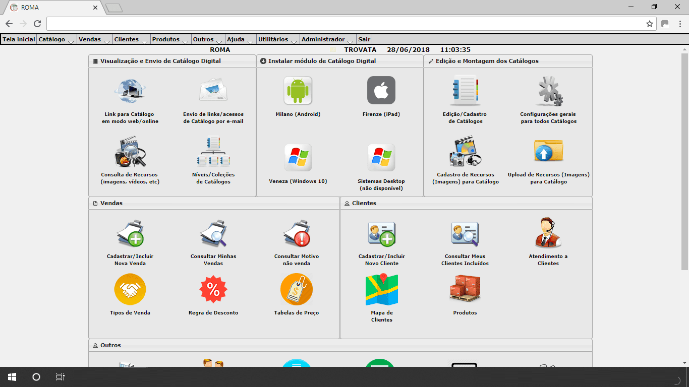 ROMA screenshot: ROMA administrative panel