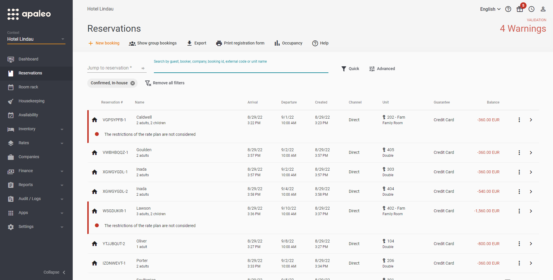 Apaleo Software - Apaleo Reservations
