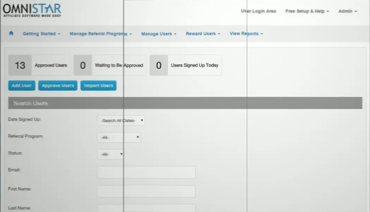 Omnistar Affiliate referral program listing screenshot