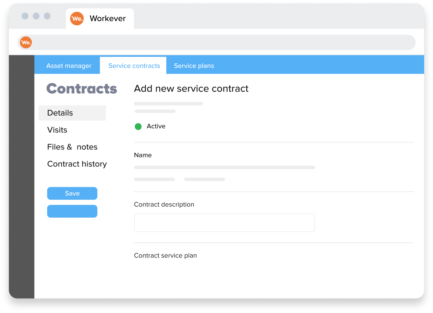 Workever Software - Add service contracts and service plans to automate long term work processes