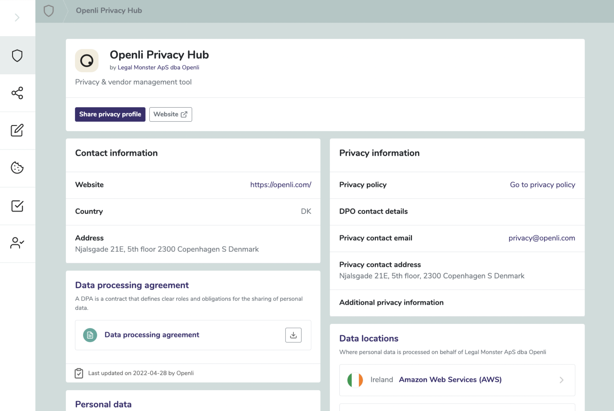 Shareable Privacy Profile