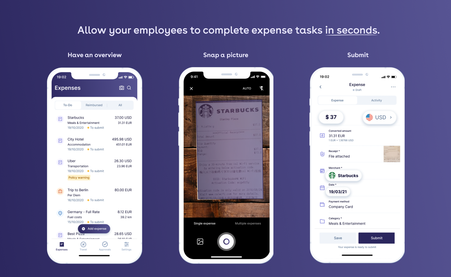 Rydoo Software - Allow your employees to complete tasks in seconds