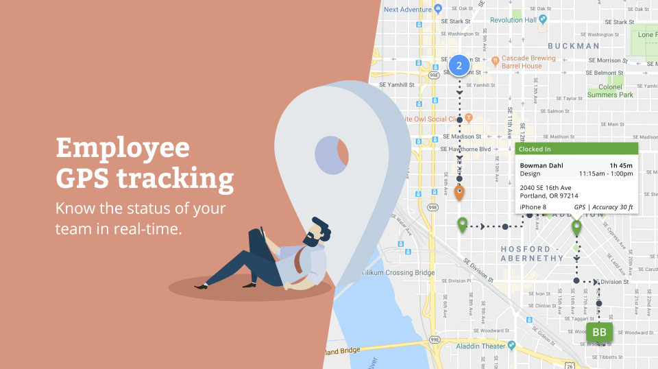 Time Tracker Software - eBillity Time Tracker GPS tracking