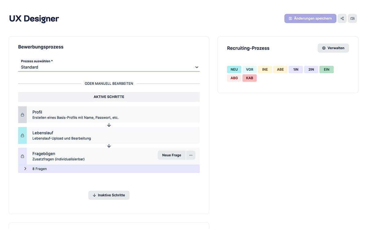 onlyfy Bewerbungsmanager screenshot: onlyfy Bewerbungsmanager Prozesse