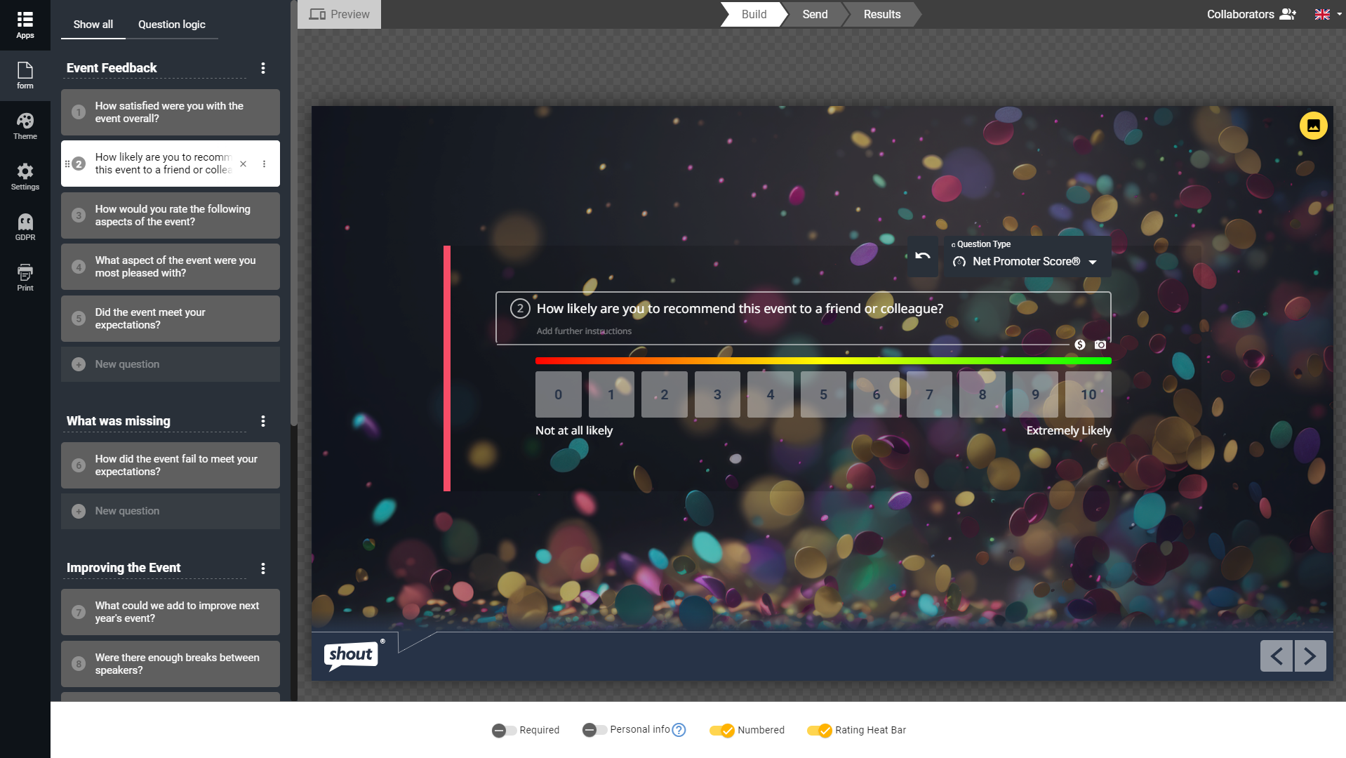 Shout screenshot: Survey Builder | Shout.com