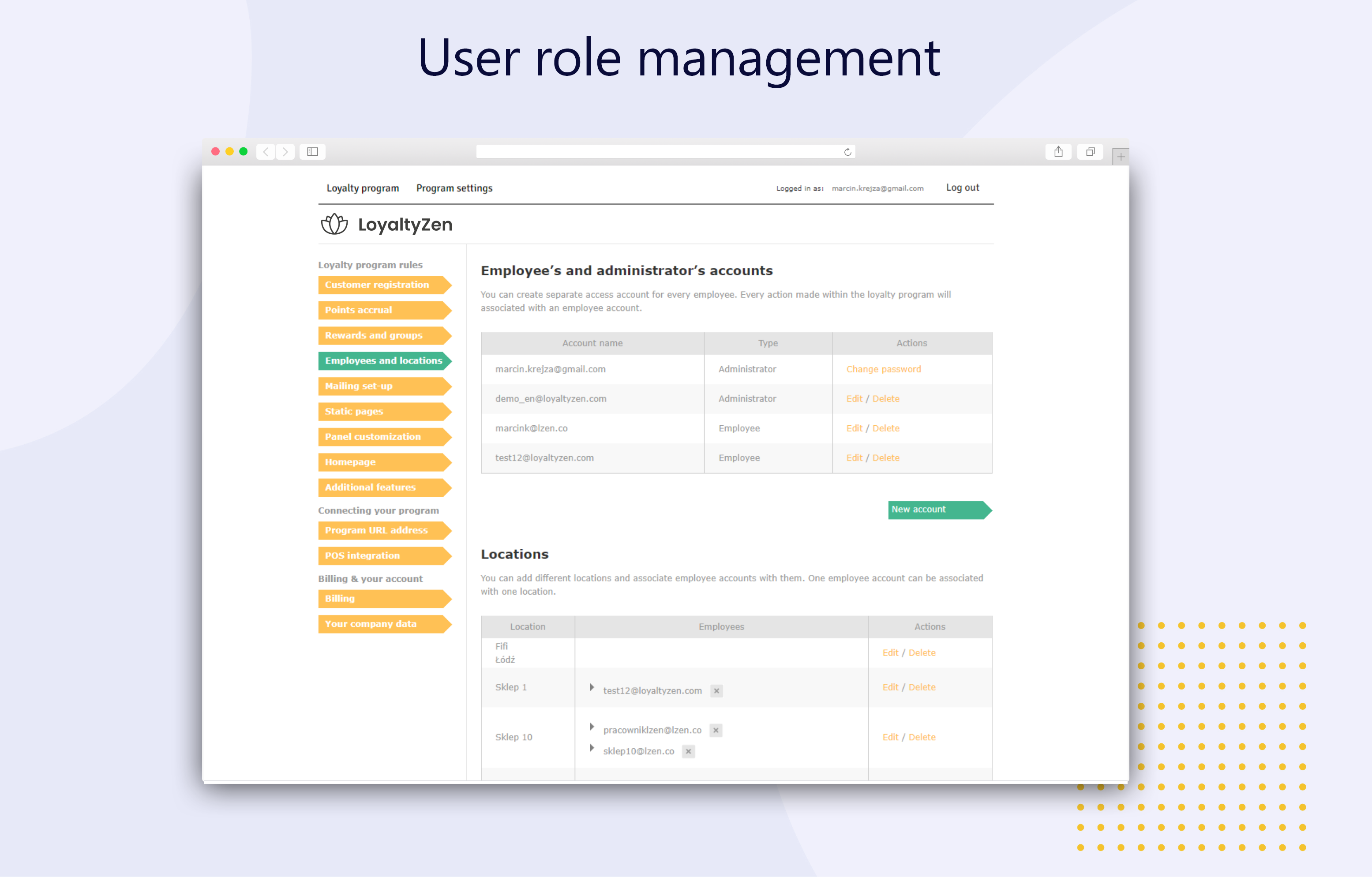User role management 