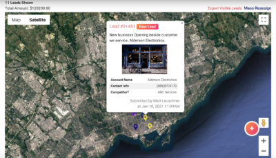 Wingmate Software - Field Service Simple CRM - Map View - Geolocated