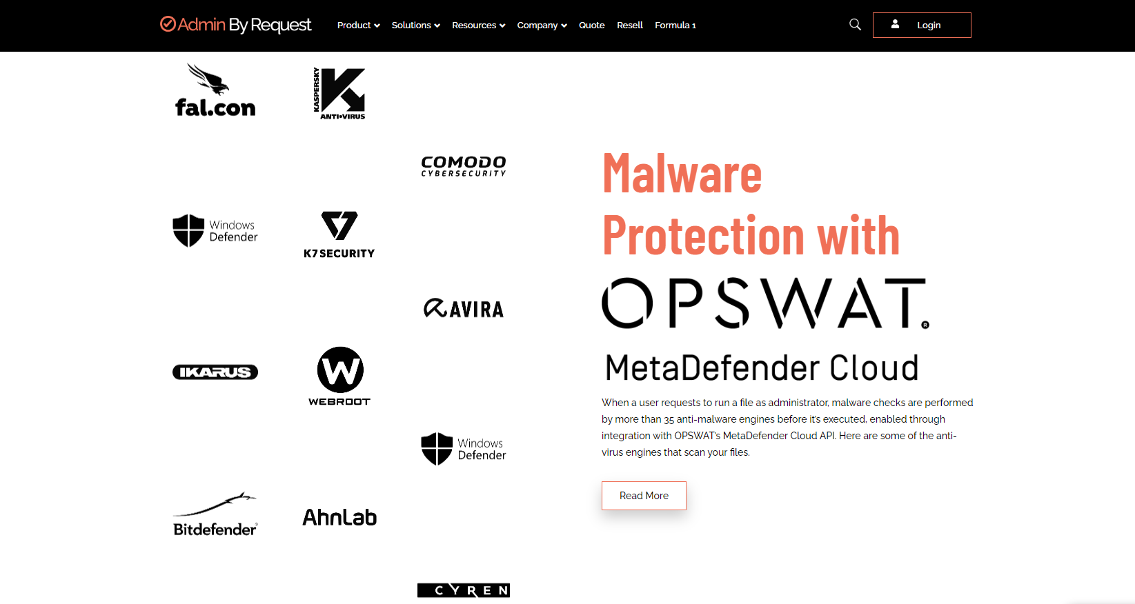 Admin By Request Software - OPSWAT MetaDefender Anti-Malware Engines