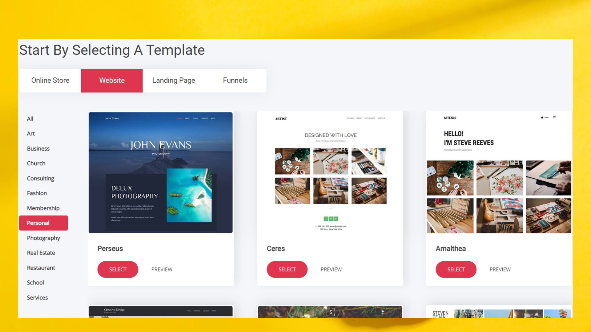 Webclick screenshot: Beatiful Templates