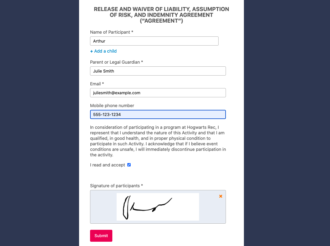 Activity Messenger Software - Get unlimited forms and waivers with digital signature