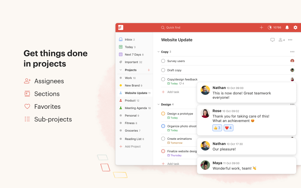 <p><i><span style="font-weight: 400;">Weekly updates in Todoist</span></i></p>

