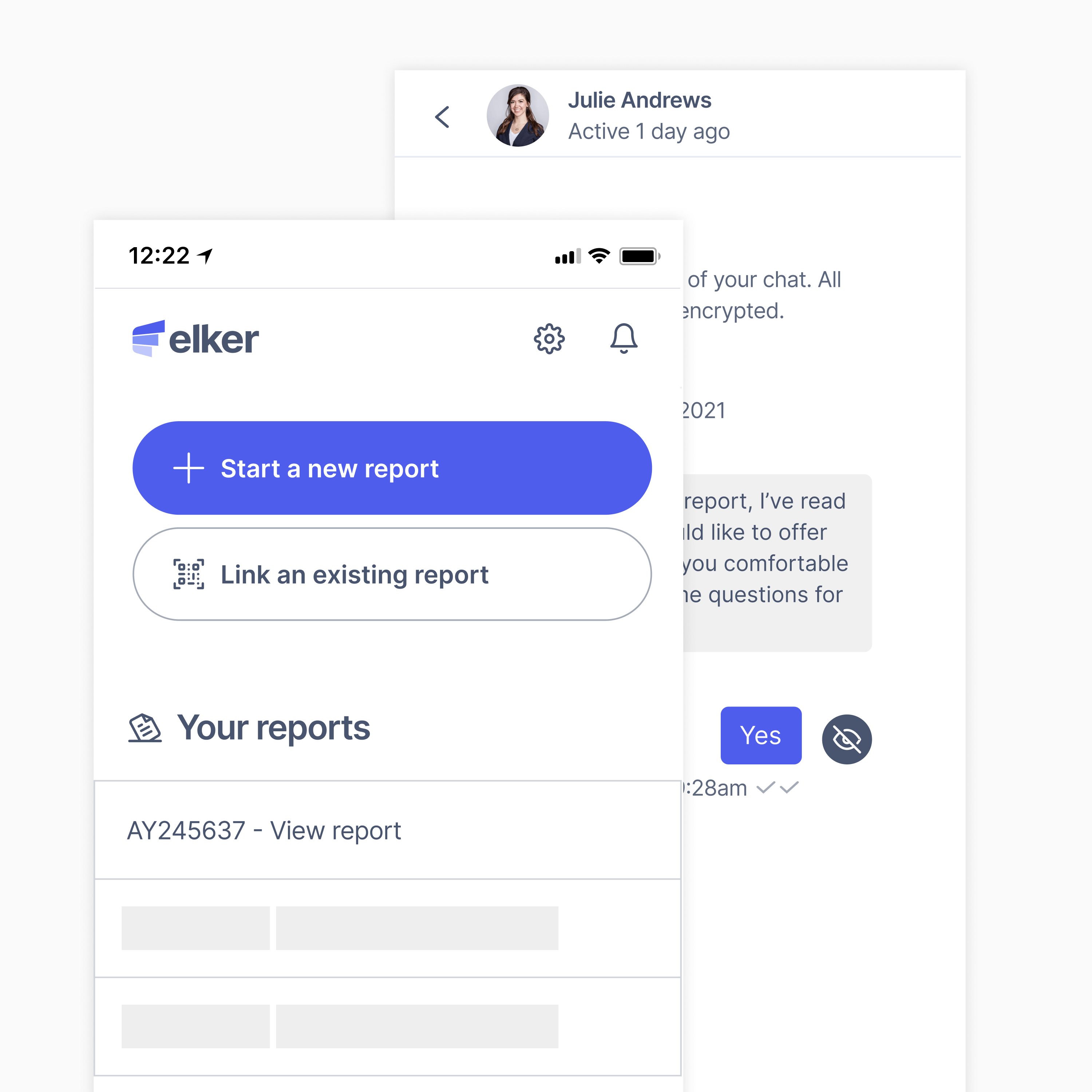 Elker screenshot: Creating a report with our iOS app