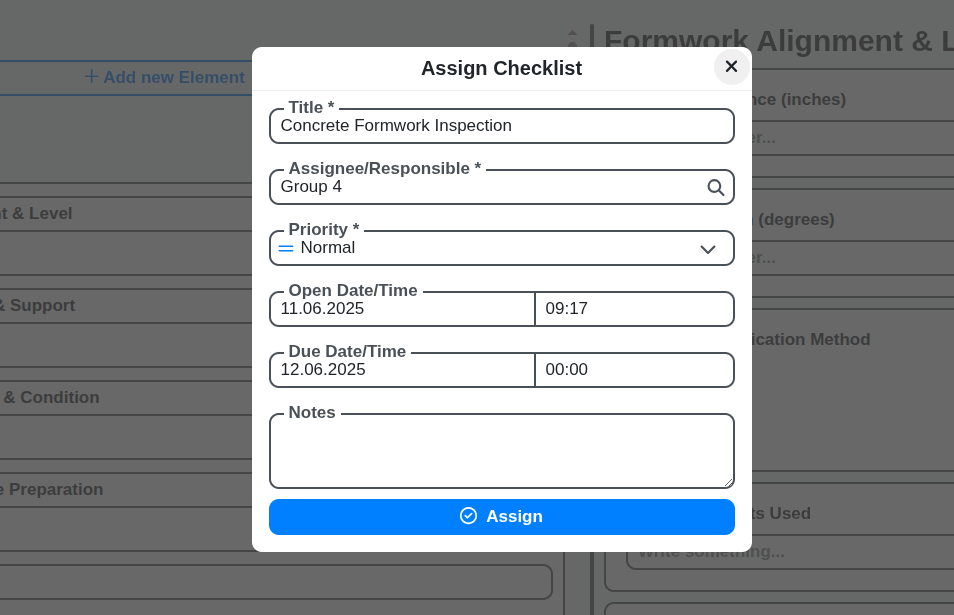 ChecklistGuro screenshot: ChecklistGuro assign checklist to a team member to complete