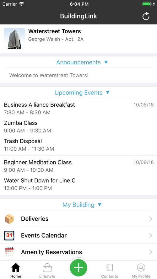BuildingLink screenshot: BuildingLink resident