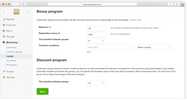 Manage customer loyalty programs