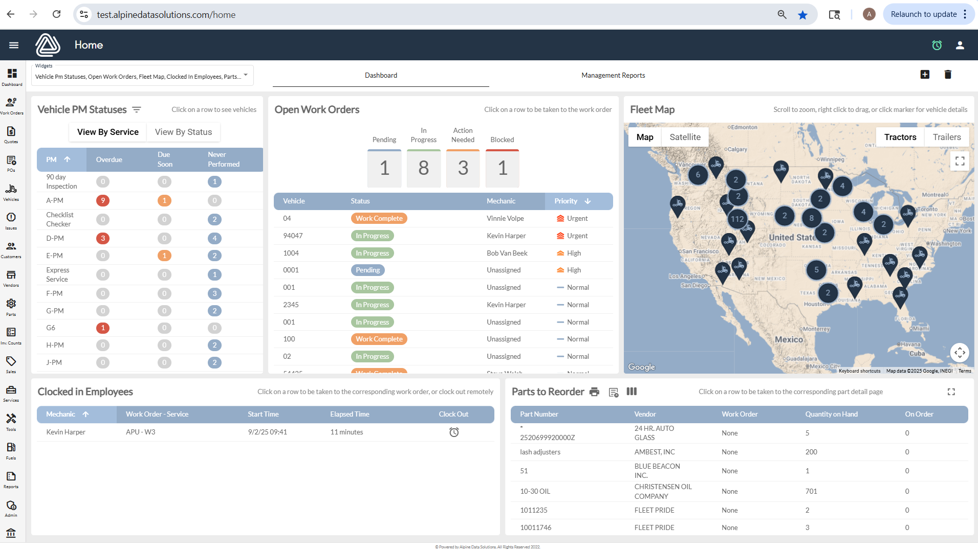 Alpine Data Solutions screenshot: Alpine Data Solutions dashboard