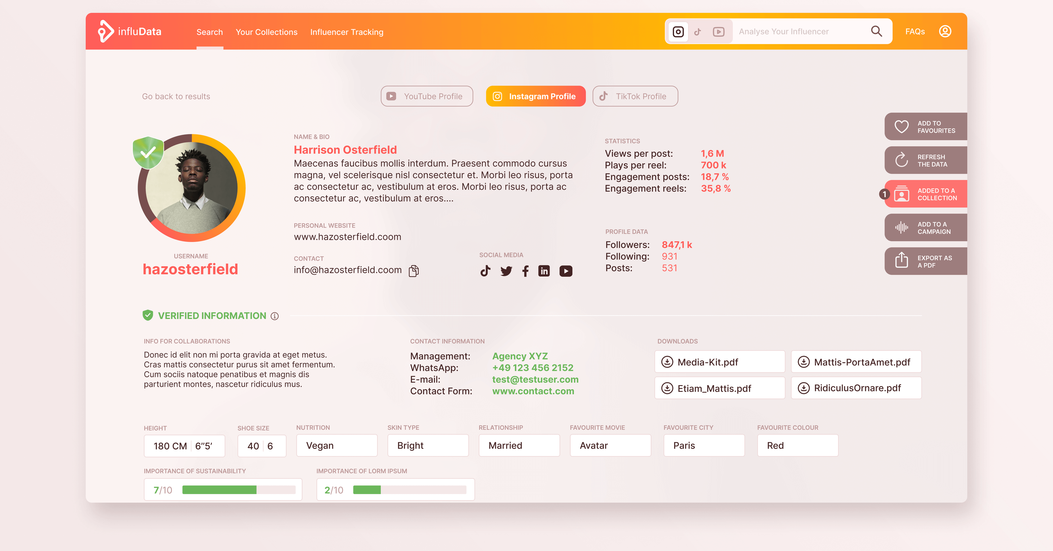 influData Software - With 50+ metrics, easily evaluate if a Creator is right for you.