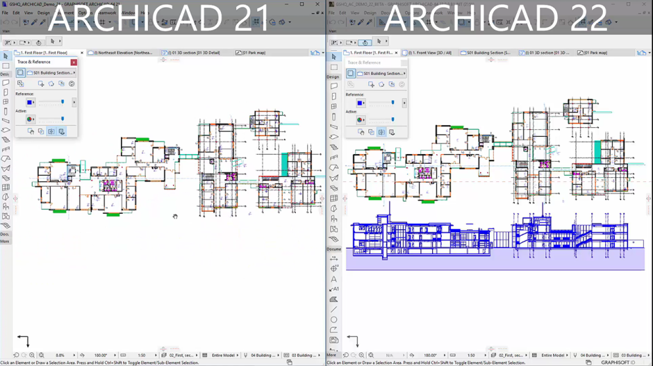 ARCHICAD Software - Performance enhancements in ArchiCAD 22 includes ultra-high 4 and 5K monitor screen resolution on Microsoft Windows 10 operating systems, comparable to the retina display on macOS platforms